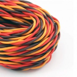 Twisted servo wire 1mtr (R/B/O) 22AWG