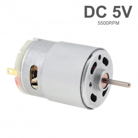 RS380 Steel Material DC Motor 5V 5500RPM Micro Motor with Shield Ring