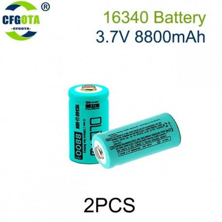 Li-ion 16340 Battery CR123A Rechargeable Batteriy 3.7V 8800mAh