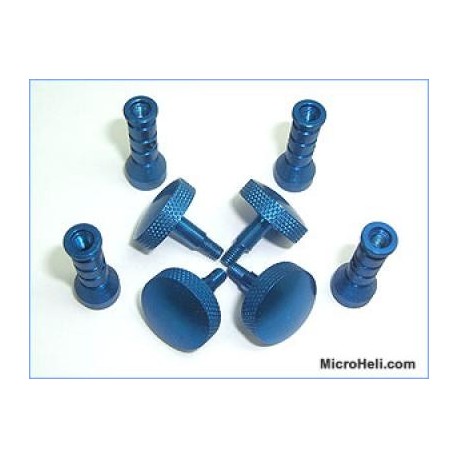 MicroHeli Aluminum Canopy Mount Set (BLUE) - T-REX 700N