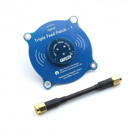 GEPRC Triple Feed Patch-1 5.8GHz 9.4DBi CP FPV Antenna PR-SMA Male/SMA Male