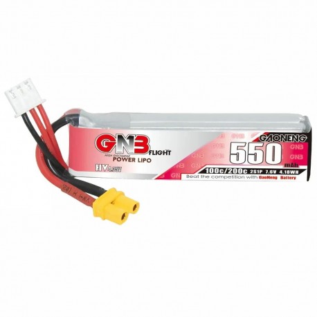 Gaoneng GNB 2S 7.6V 550mAh 100C Lipo Battery XT30 Plug for Happymodel Mobula 8
