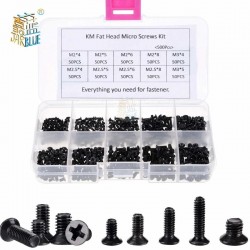 250Pcs/500Pcs M2 M2.5 M3 KM Screw Flat Head Phillips Screws