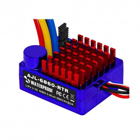 AJL 6860 Brushed ESC 60A Waterproof Crawler Speed Controller with BEC