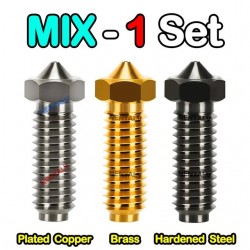 3pcs E3D V6 Volcano Hard Steel Nozzle Brass M6 Thread 3D Printer Hotend Volcano Nozzle 0.2mm-1.2mm For 1.75mm