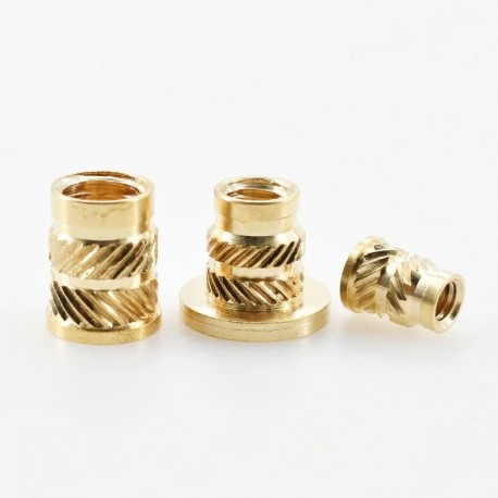 Copper Threaded Nut Inserts M2 M2.5 M3 M4 3D Print Flange T-Nuts Knurled Thread