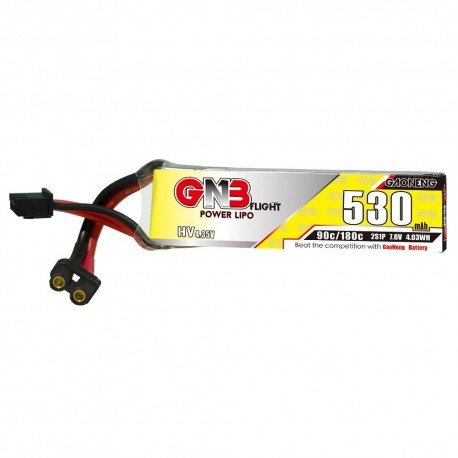 Gaoneng GNB 7.6V 530mAh 90C 2S LiHV Lipo Battery XT30 Plug for Sub250 Nanofly20 iFlight CineBee Emax Tinyhawk