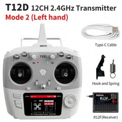 RadioLink T12D 12 Channels RC Transmitter 2.4GHz with R12F Receiver Remote Controller for FPV Drone Fixed Wing Airplane Car