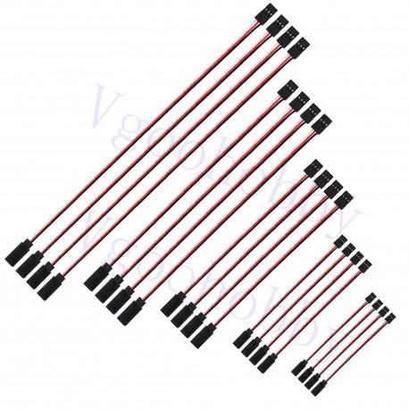 20Pcs JR Male to Female 3-Pin Servo Extension Cable Wire Connectors for RC