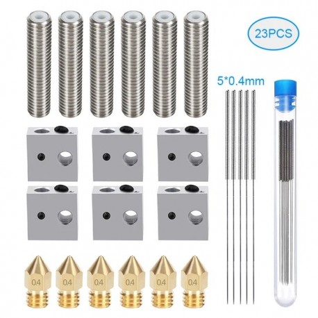 0.4mm MK8 Extruder Brass Nozzle Print Heads M6 30mm Throat Heater Block Heating Hotend for Makerbot Anet