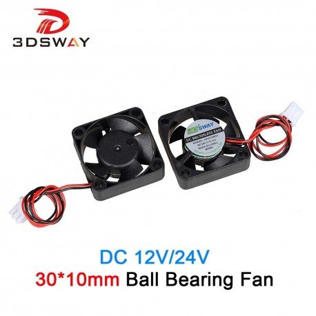 3DSWAY 3D Printer Parts DC 12V/24V Dual Ball Bearing Fan High Speed 10000RPM