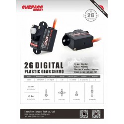SURPASS HOBBY 2g Micro Digital Mini Servo Metal and Plastic Gear for Rc / S0002P