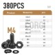 M4 Black Hex Socket Cap Head Screws Set DIN912 12.9 Grade Carbon Steel Allen Bolts Nuts Kit