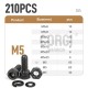 M5 Black Hex Socket Cap Head Screws Set DIN912 12.9 Grade Carbon Steel Allen Bolts Nuts Kit