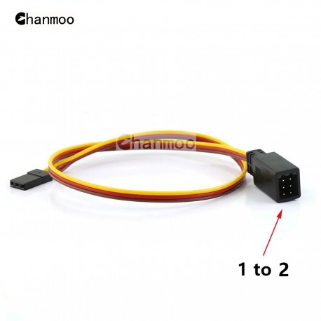 1 To 2 3 4 5 6 Y Wire 350mm 1 drag 3 Line Remote Control Cable Servo Fan Extender for Futaba JR