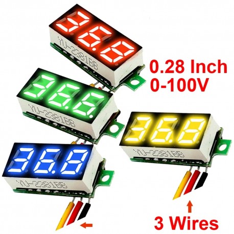 0.28 inch DC LED Digital Voltmeter 0-100V Voltage Meter Auto Car Mobile Power Voltage Tester Detector