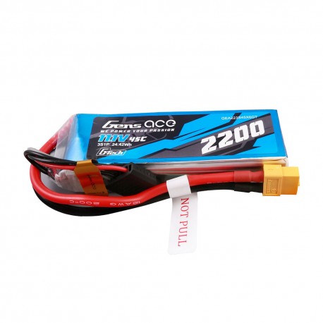 Gens ace 2200mAh 11.1V 45C 3S1P Lipo Battery Pack with XT60 Plug