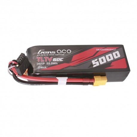 Gens ace G-Tech 5000mAh 11.1V 60C 3S1P Lipo With XT60 Plug