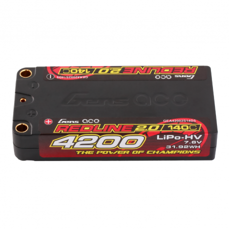 Gens ace Redline 2.0 Series 4200mAh 2S 7.6V 140C HardCase HV Lipo Battery Pack with Hardcase111