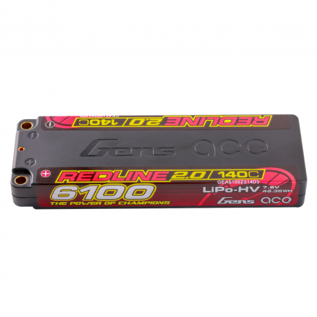 Gens ace Redline 2.0 Series 6100mAh 2S 7.6V 140C HardCase HV Lipo Battery Pack with Hardcase 56