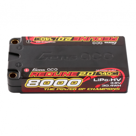 Gens ace Redline 2.0 Series 8000mAh 1S2P 3.8V 140C HardCase HV Lipo Battery Pack with Hardcase 65