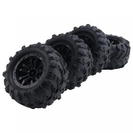 4Pcs Large Tire Widening Tyre Wheel For Wltoys 144001 124016 124018 124019 12428 Haiboxing 16889