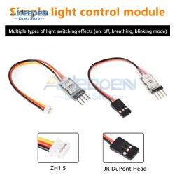 3CH LED Lamp Light Controller Switch Panel System Turn on/Off JR Plug for RC Mini Car 4.8V-6V