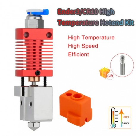 Ender3/CR10 High Quality Hotend Kit Reach To 550℃ Copper Plated Volcano Nozzle Heating Block Bi-Metal Throat CR10 Extruder kit