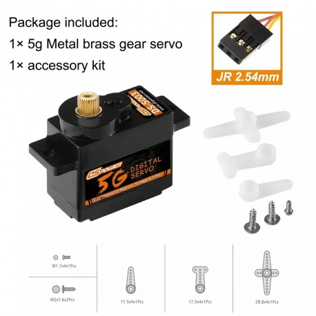 DSpower 5g Metal Gear JST/JR Plug Digital Micro Servo for RC Car