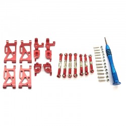 WLtoys 1:14 144001 RC Car Upgrade Parts Metal Steering Swing Arm Base C Rear Hub Seat Servo Pull Rod