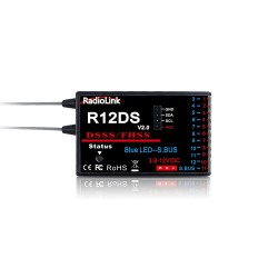 Radiolink R12DS V2.0 2.4GHz 12CH DSSS FHSS Receiver for AT9/AT9S/AT9S PRO/AT10/AT10II