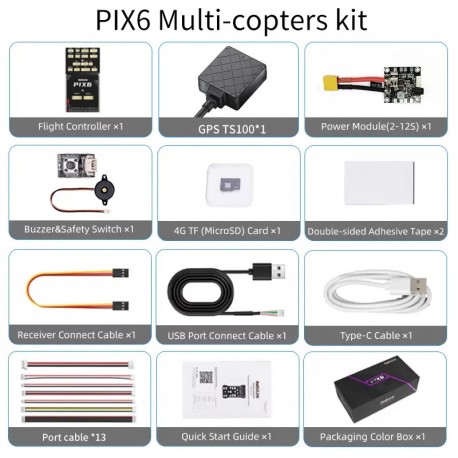 Radiolink PIX6 Flight Controller Built-in Dual Gyroscope Support ArduPilot for RC Multi-Rotor Drone Airplane Helicopter Car Boat