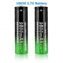 2pcs 18650 3.7V 9800mAh Rechargeable Li-ion Battery for flashlight headlamp