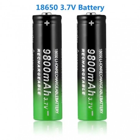 2pcs 18650 3.7V 9800mAh Rechargeable Li-ion Battery for flashlight headlamp