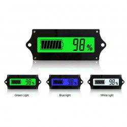 Blue/'Green 12V LY6W Lead Acid Battery Capacity Indicator LCD Digit Display Meter