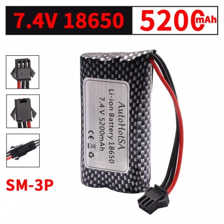 Upgrade 7.4V 5200mAh Li-ion Battery SM-3P Plug
