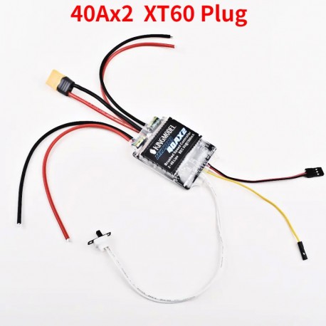 40AX2 Dual Way Bidirectional Brushed Electric Speed Controller Mixed Control ESC 6-15V for RC Tank