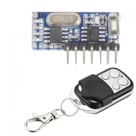 433Mhz RF Universal Remote Control Mini Relay Receiver Decoding Module and 4 button Transmitter Wireless 4CH