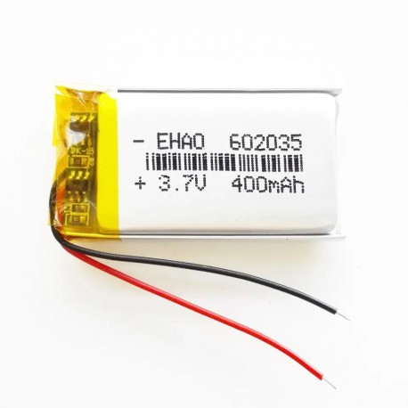 3.7V 400mAh Polymer Lithium Lipo Rechargeable Battery 602035