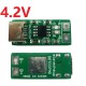 1S Type-C To 4.2V 4.35V Step-down Buck LiPo Polymer Li-Ion Charger for 3.7V 3.8V 18650 Lithium Battery