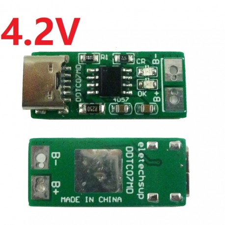 1S Type-C To 4.2V 4.35V Step-down Buck LiPo Polymer Li-Ion Charger for 3.7V 3.8V 18650 Lithium Battery