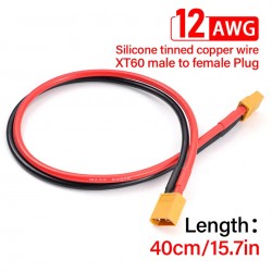 400mm/600mm 12AWG XT60 Female Plug To XT60 Male Plug Adapter Connector