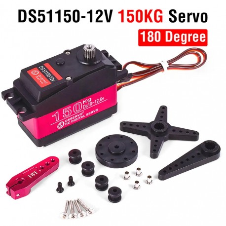 RC Steering Servo 150kg High Torque Servo Waterproof 12V Metal Digital Servo