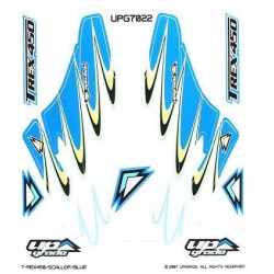 Upgrade R/C T-Rex 450"Scallop"Graphic Kit (Blue Stock Canopy)