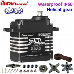 YP 70kg Waterproof IP68 Servo Large Torque Magnetic Induct 8.4v Brushless Servo Steel Helical Gear