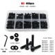 480Pcs M3 Black Grade 10.9 Steel Hex Hexagon Socket Allen Button Round Head Screw Bolt Nut Assortment Kit Box