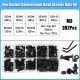 392Pcs M3 Hex Socket Flat Head Allen Screw Assortment Kit with Nut Washer and Hex Key