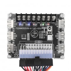 24 Pins ATX Power Supply Breakout Board and Acrylic Case Kit Module Adapter Power Connector Support