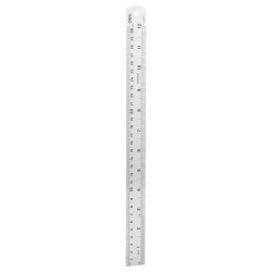 DELI μεταλλικός χάρακας DL8030Y, ανοξείδωτο ατσάλι, 12"/30cm, ασημί
