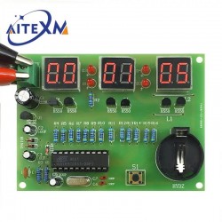 1 Set DIY Kits AT89C2051 Electronic Clock Digital Tube LED Display Suite Electronic Module Parts and Components DC 9V-12V